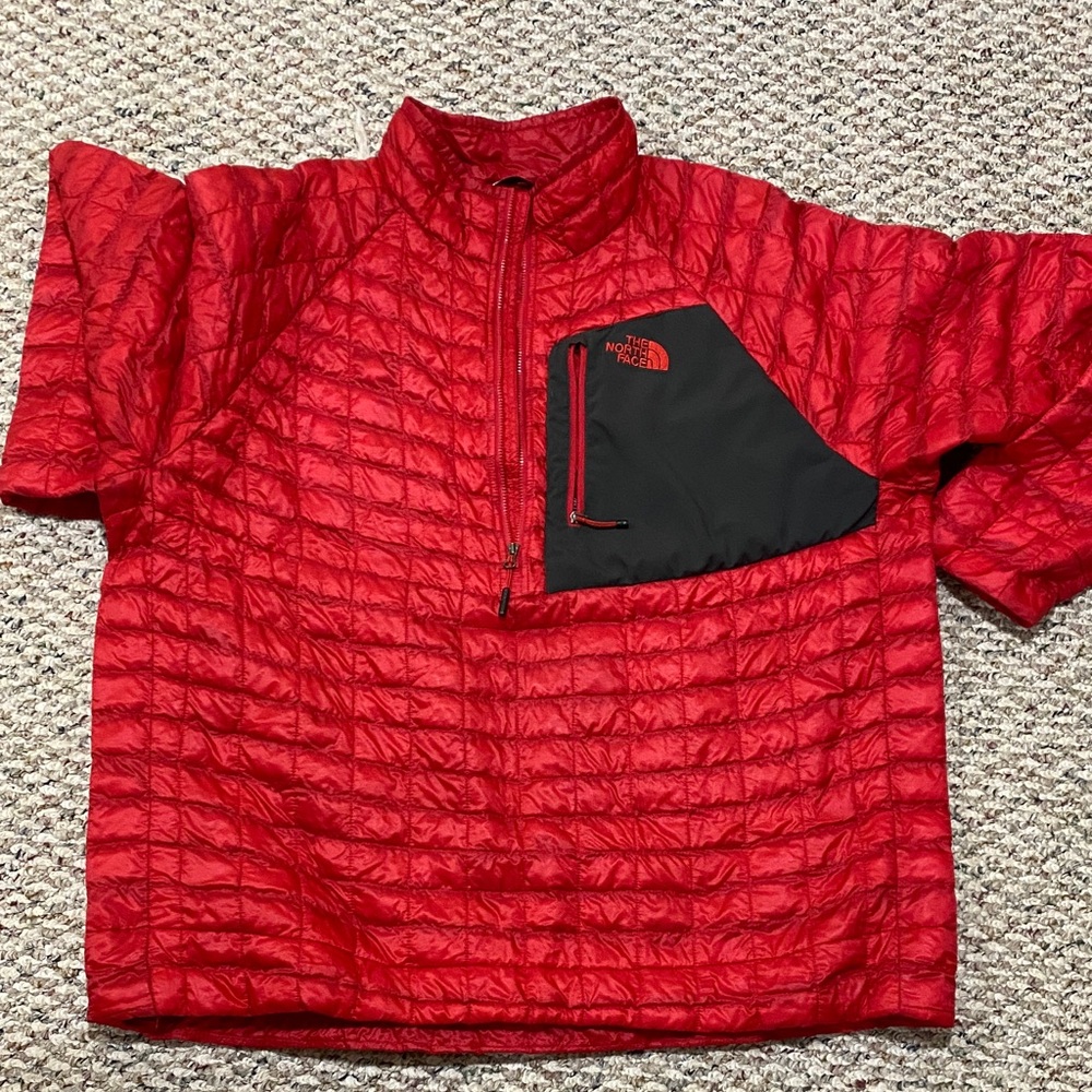 The North Face Red Quilted Pullover